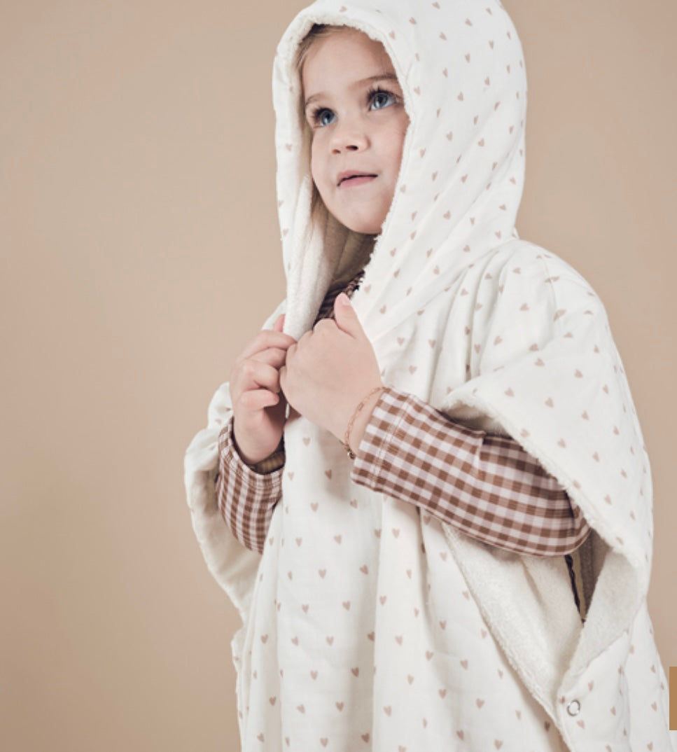 Poncho gaze de coton cœur _ « Atelier Wagram »