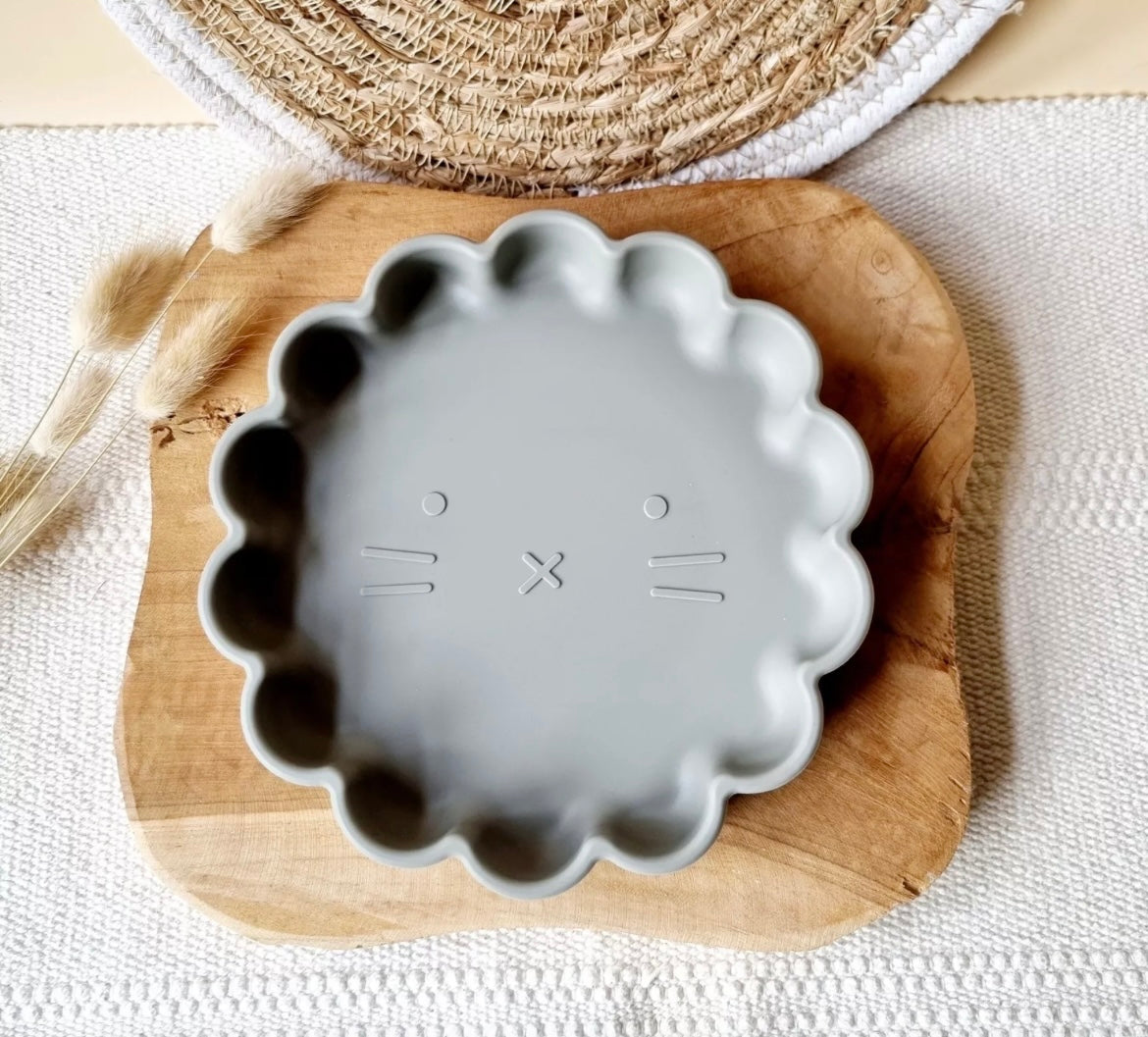 Assiette silicone lion - sauge