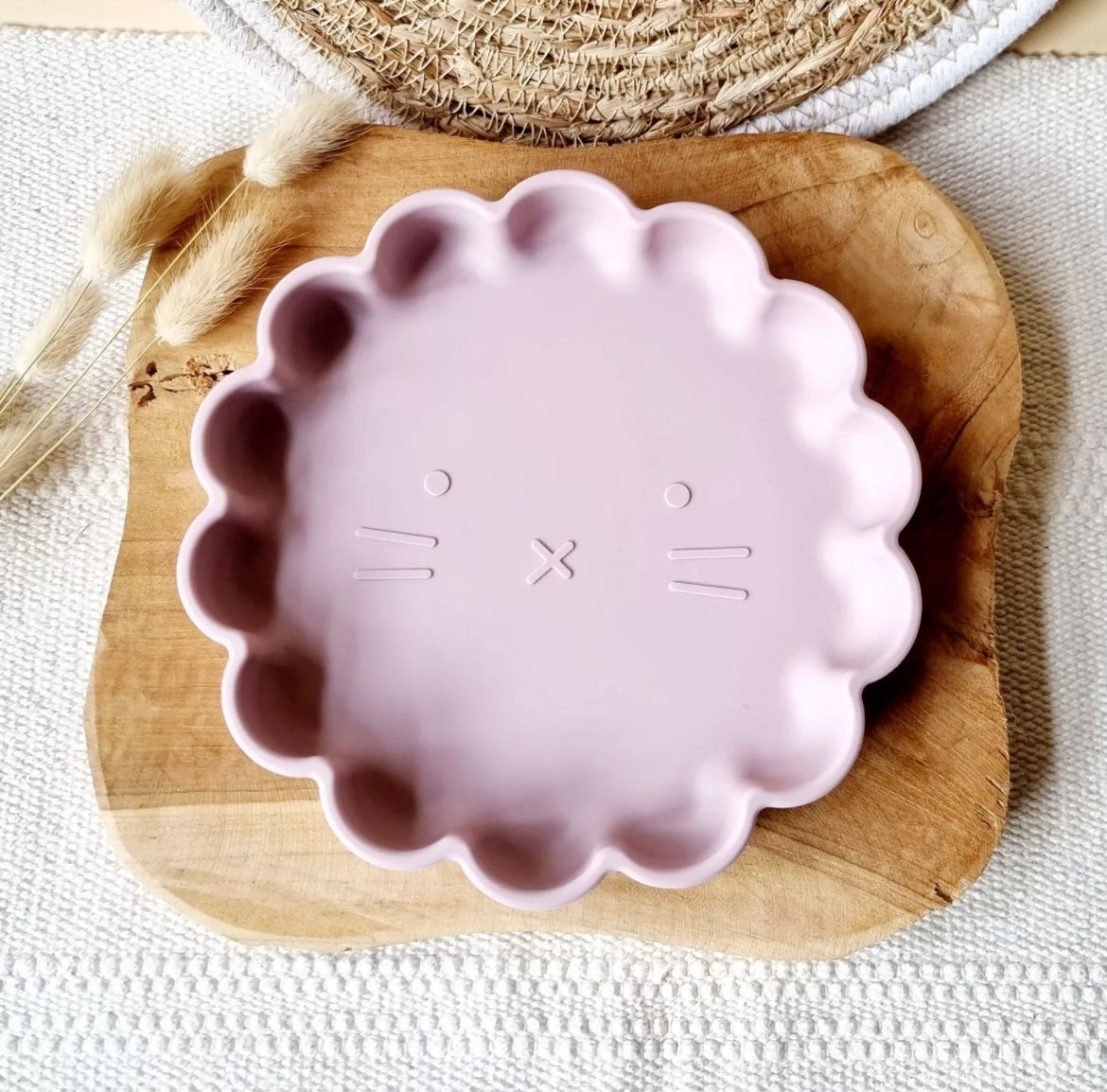 Assiette silicone lion - sauge