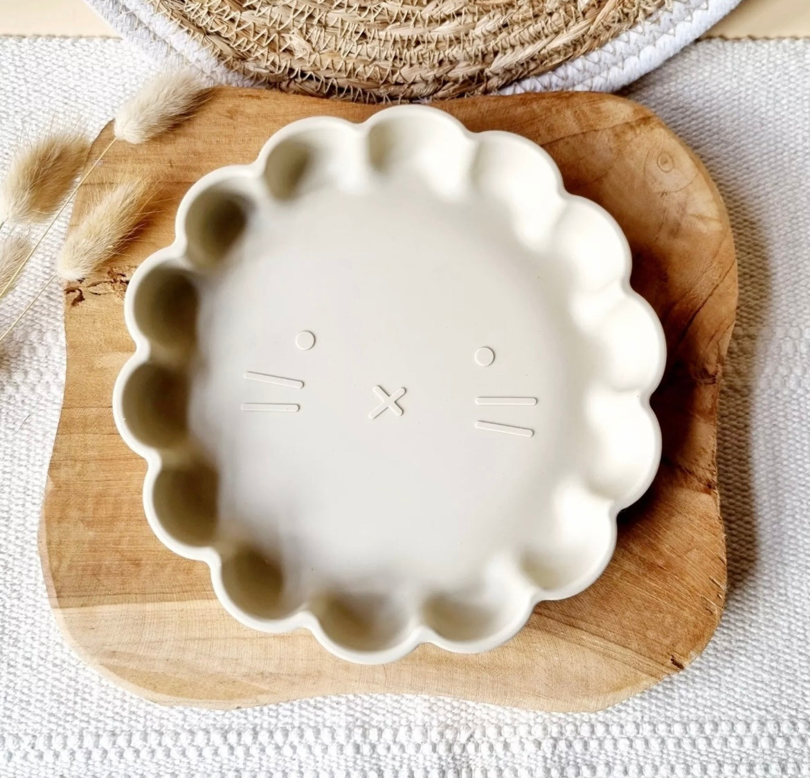 Assiette silicone lion - sauge