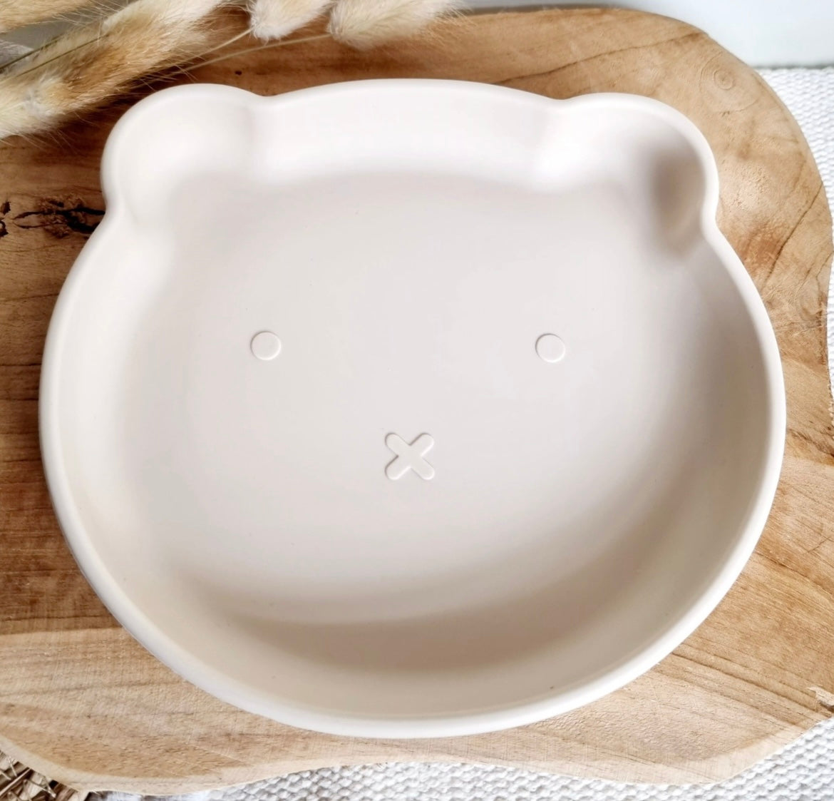 Assiette silicone ours - beige