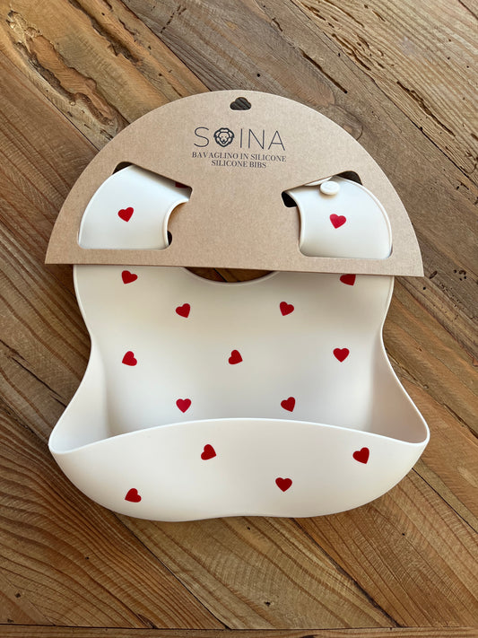 Bavoir en silicone Love - Ivoire