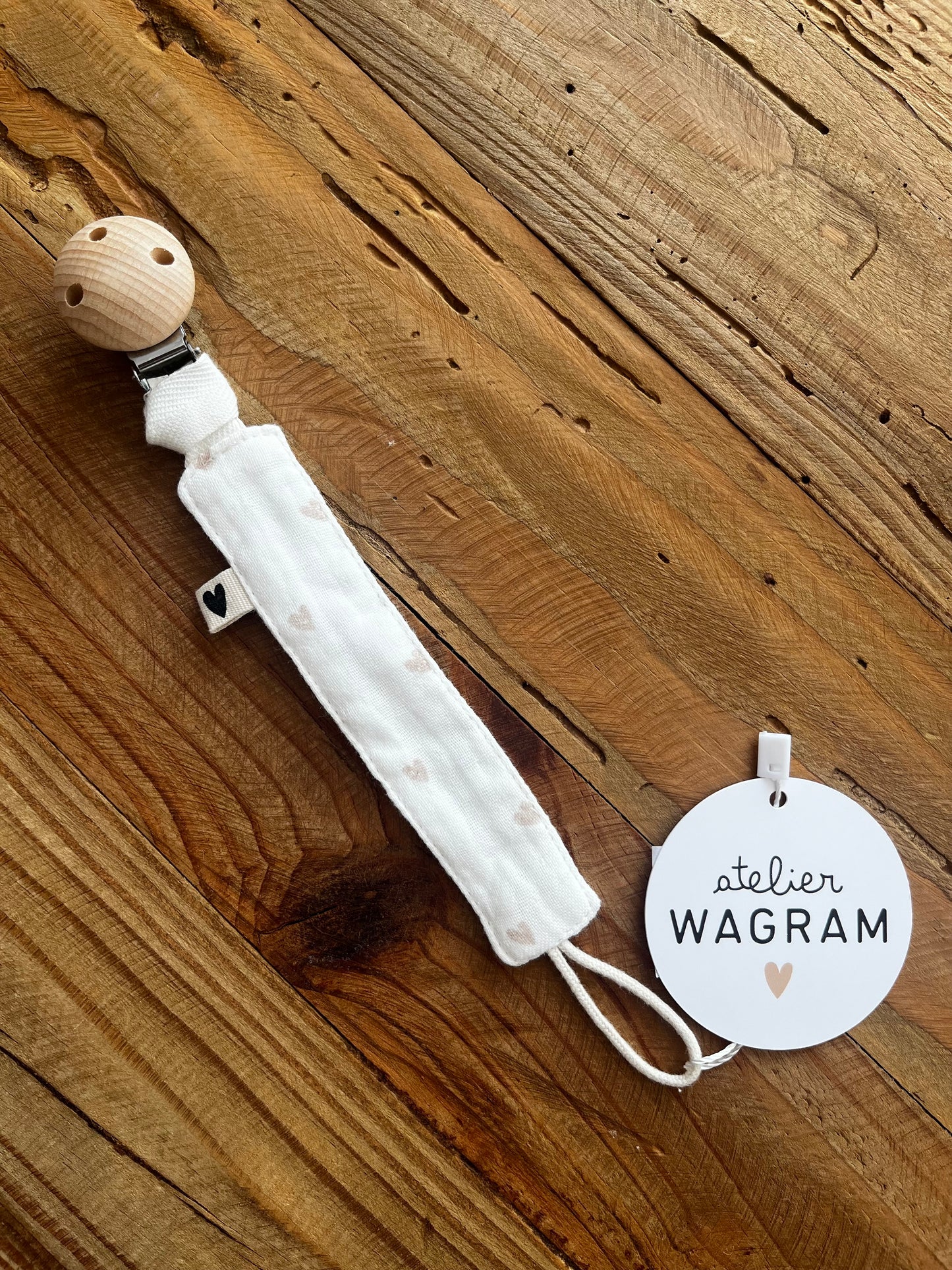 Attache Tétine en gaze de coton carreaux - Atelier Wagram